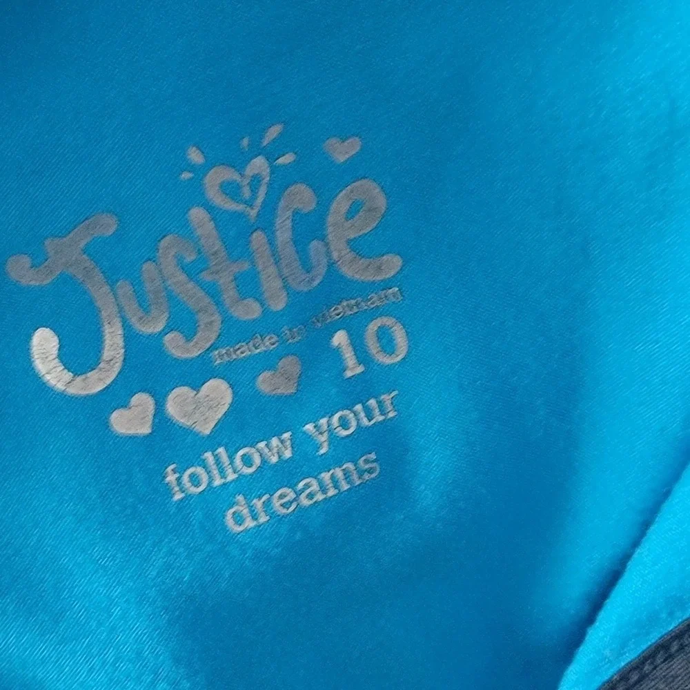 Justice‎ Girls Blue Cheer Megaphone Performance Hoodie Long Sleeve Size 10